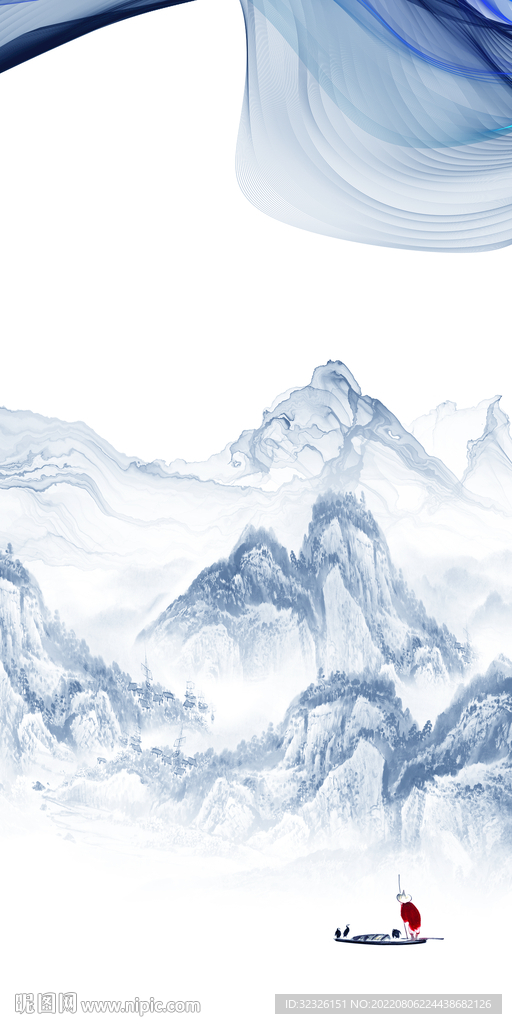 高档高端山水玄关 Tif分层