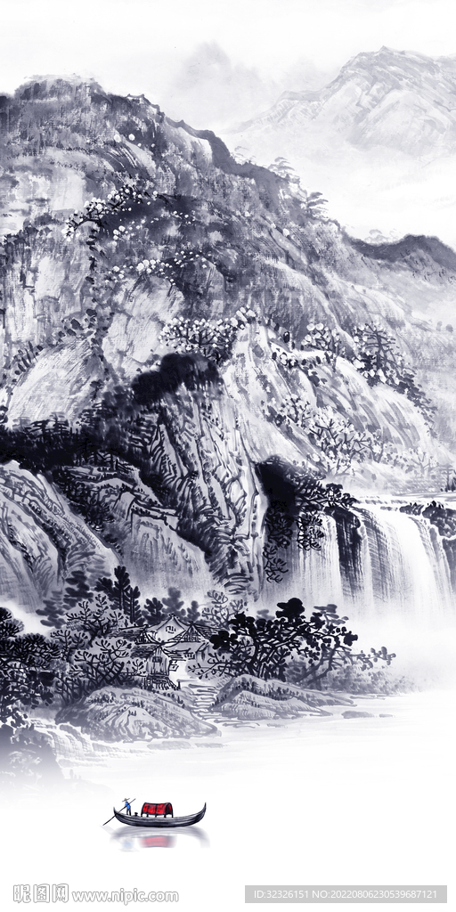 高档 山水中式玄关 tiF分层