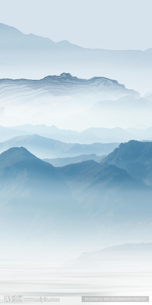 高档 现代山水玄关 TiF分层