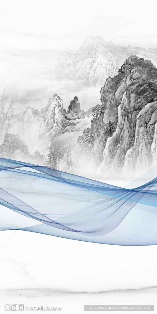 简约高清玄关山水 TIf分层