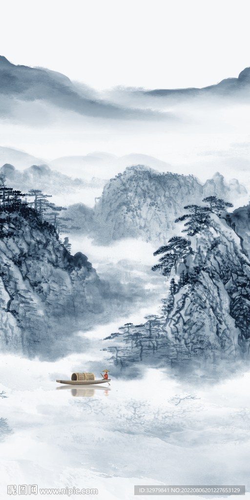 高清玄关新款山水 Tif分层