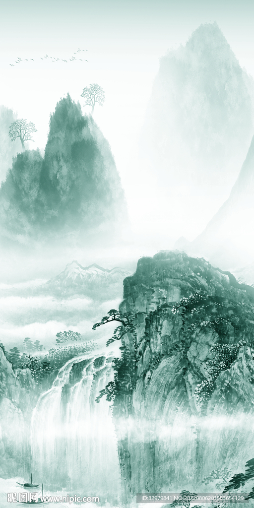 人气玄关新款山水 Tif分层