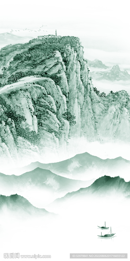 大气 玄关新款山水 Tif分层