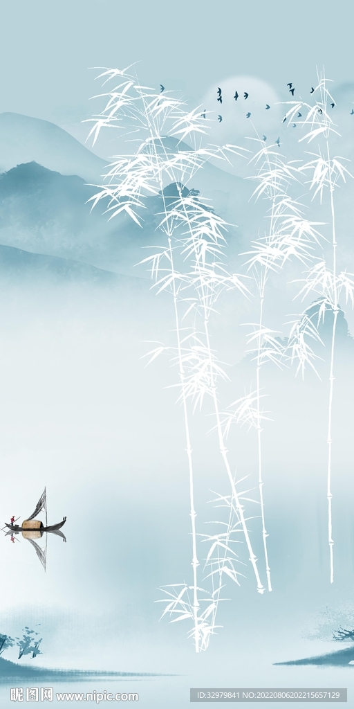 人气玄关意境山水 TIf分层