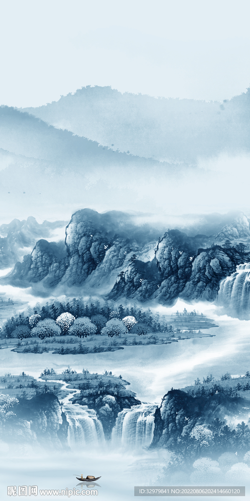 别墅 玄关意境山水 TIf分层