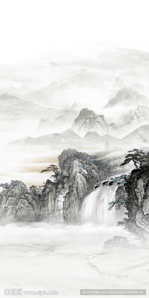 现代 玄关意境山水 TIf分层