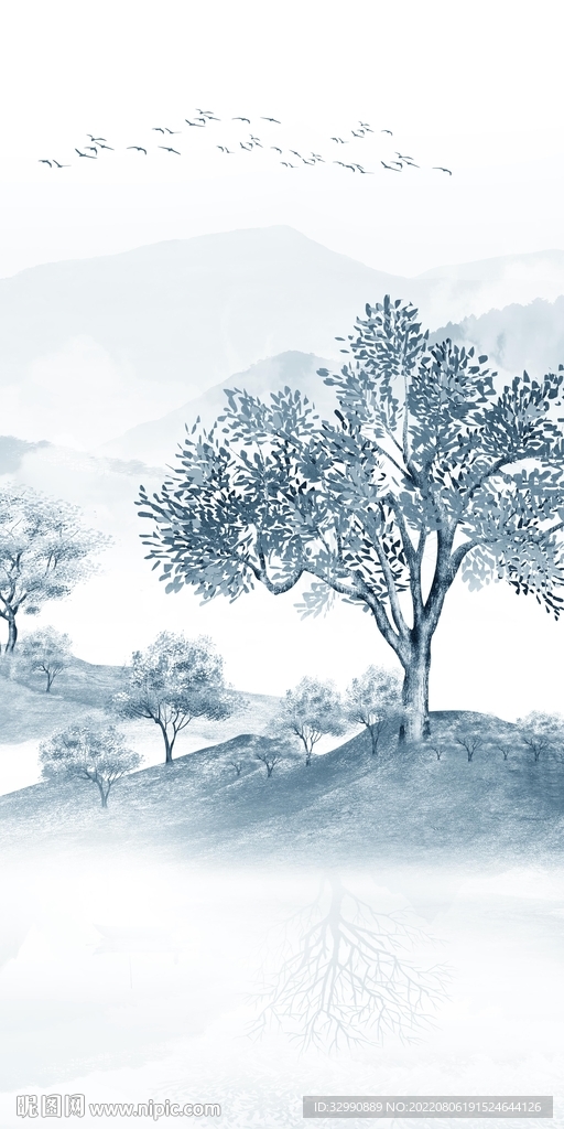 中国风新现代玄关画 Tif分层