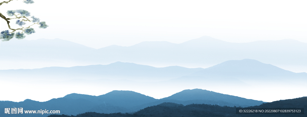水墨山背景 