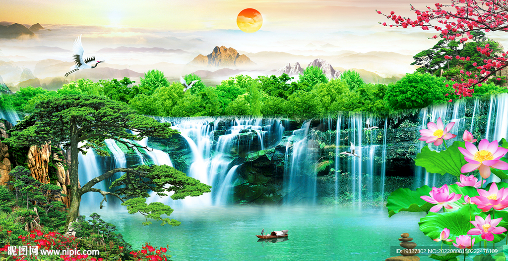 山水挂画 风景壁画
