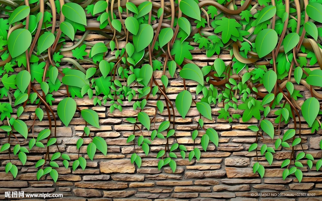 简约树藤背景墙