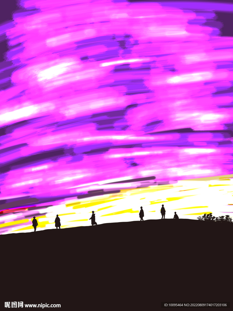 手绘浪漫夜空