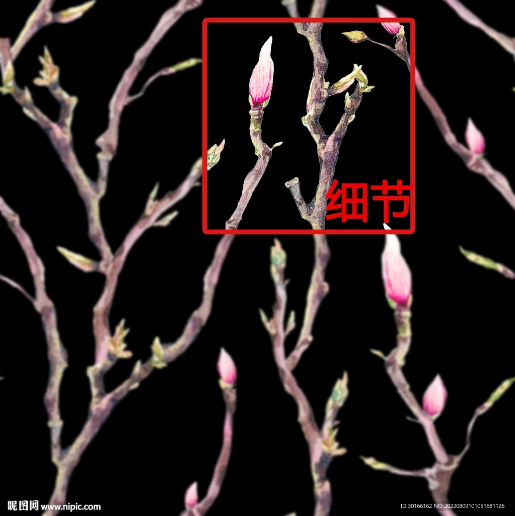 手绘花  桃花