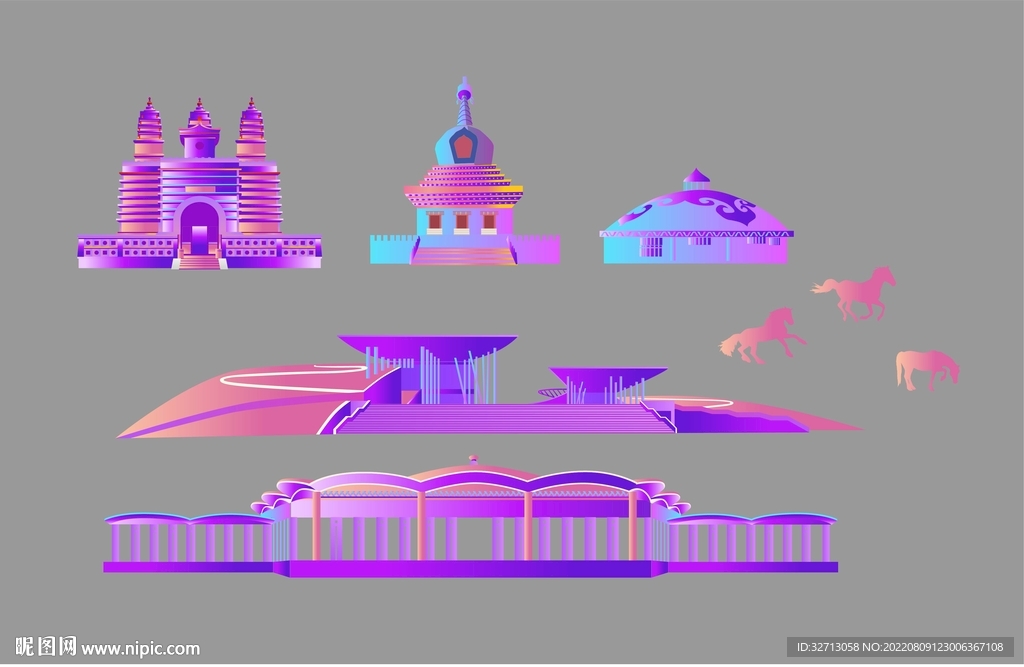 内蒙古呼和浩特矢量元素