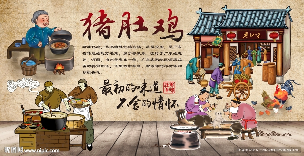 猪肚包鸡背景图