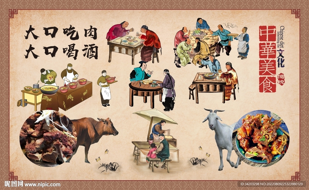 牛骨架羊骨架背景图