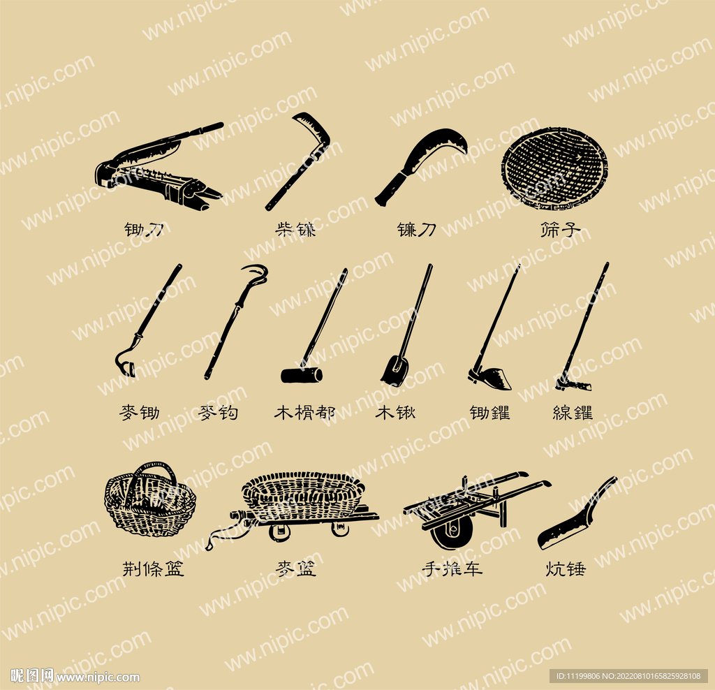 中国传统农具3D模型设计图__3D设计_3D设计_设计图库_昵图网nipic.com