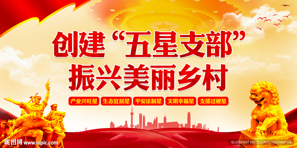  创建五星支部展板      