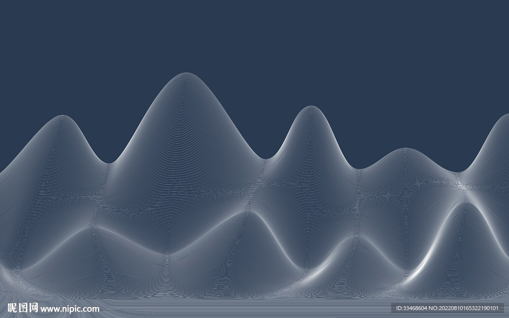 轻奢抽象线条意境山水画