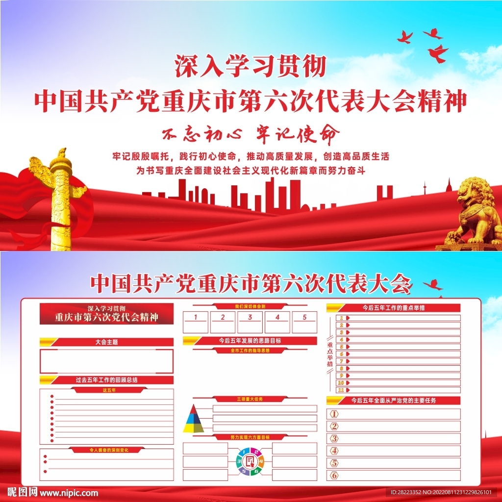 重庆市第六次党代会展板
