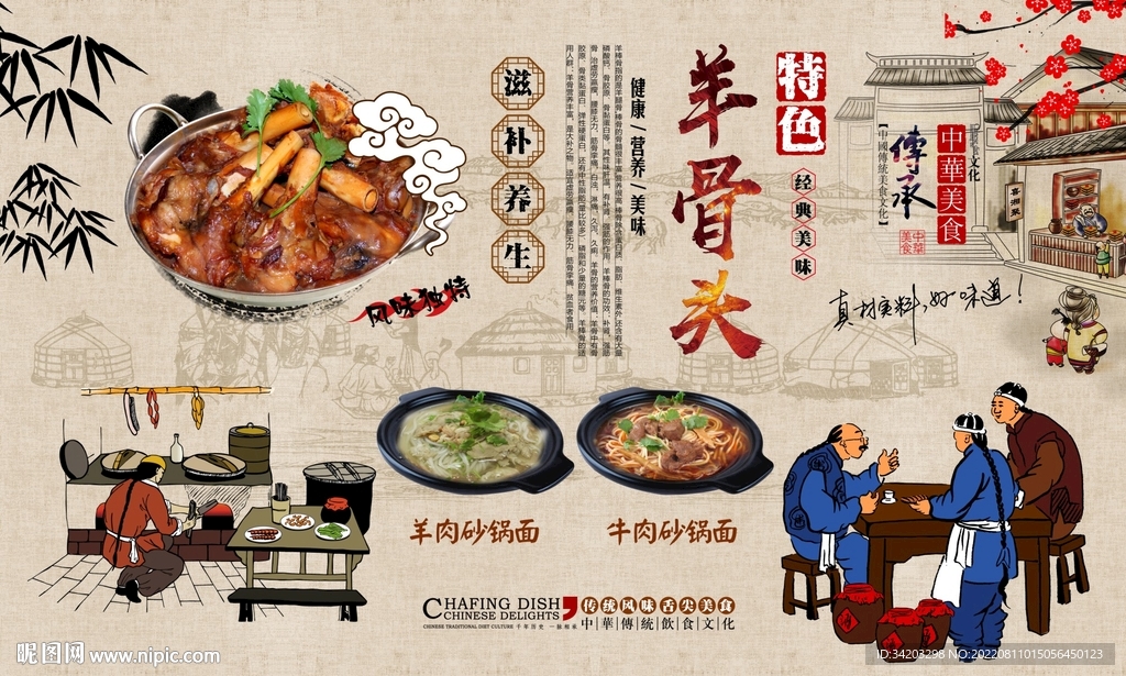 羊肉羊棒骨背景墙