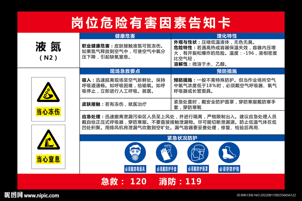 液氮危害告知卡