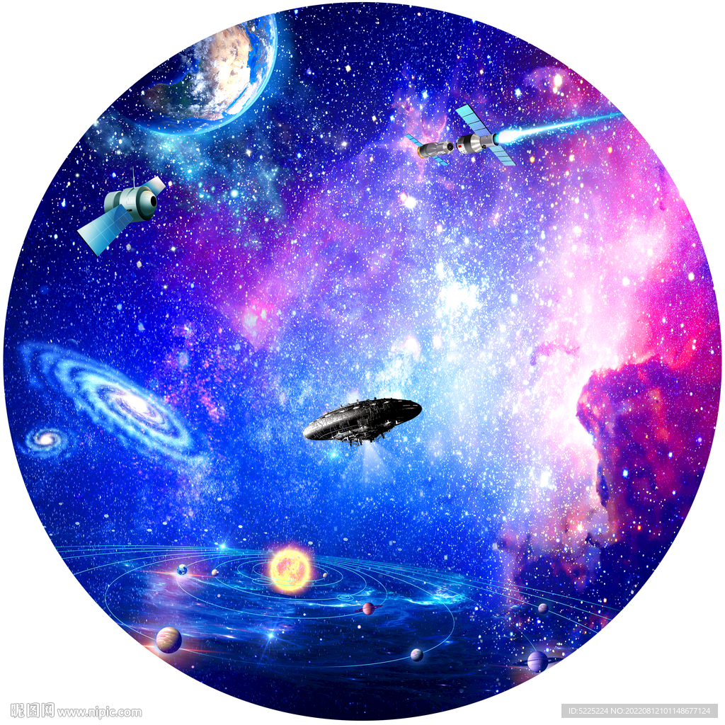 圆形宇宙星空