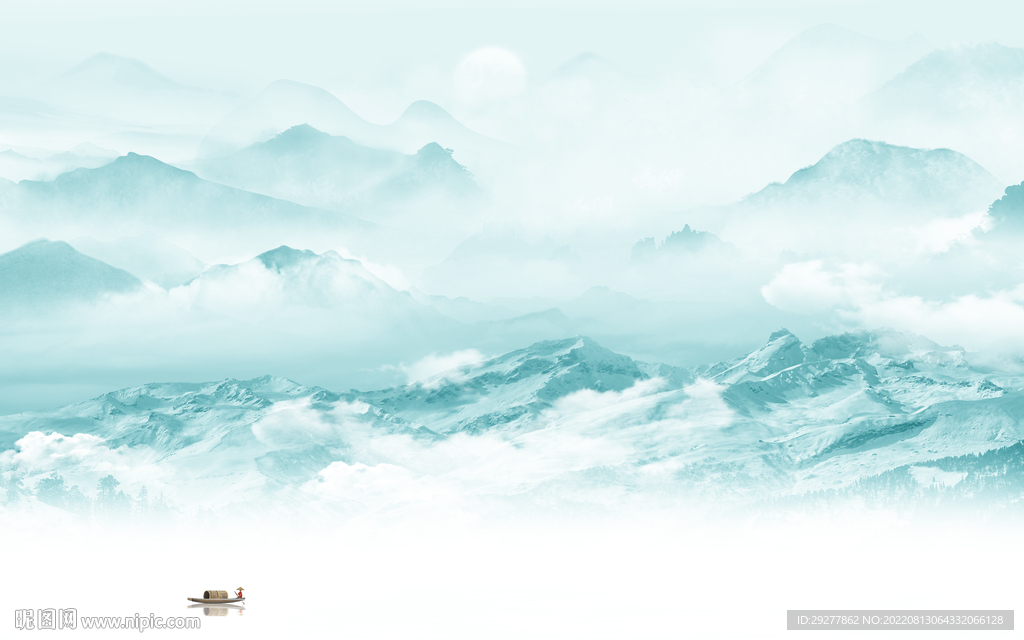 高档最新简约山水 Tif分层