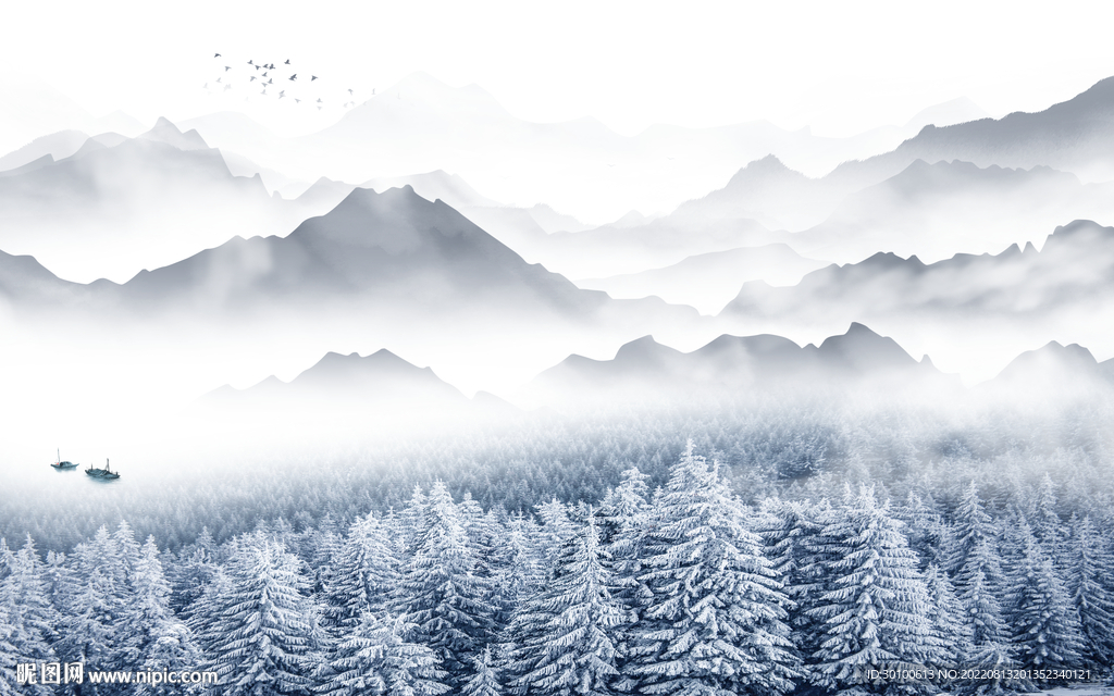 大气 新意境山水画 Tif分层