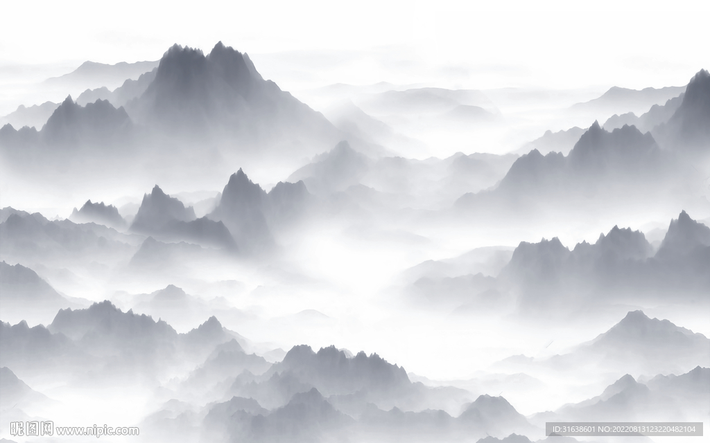 新中式意境山水画(不分层）