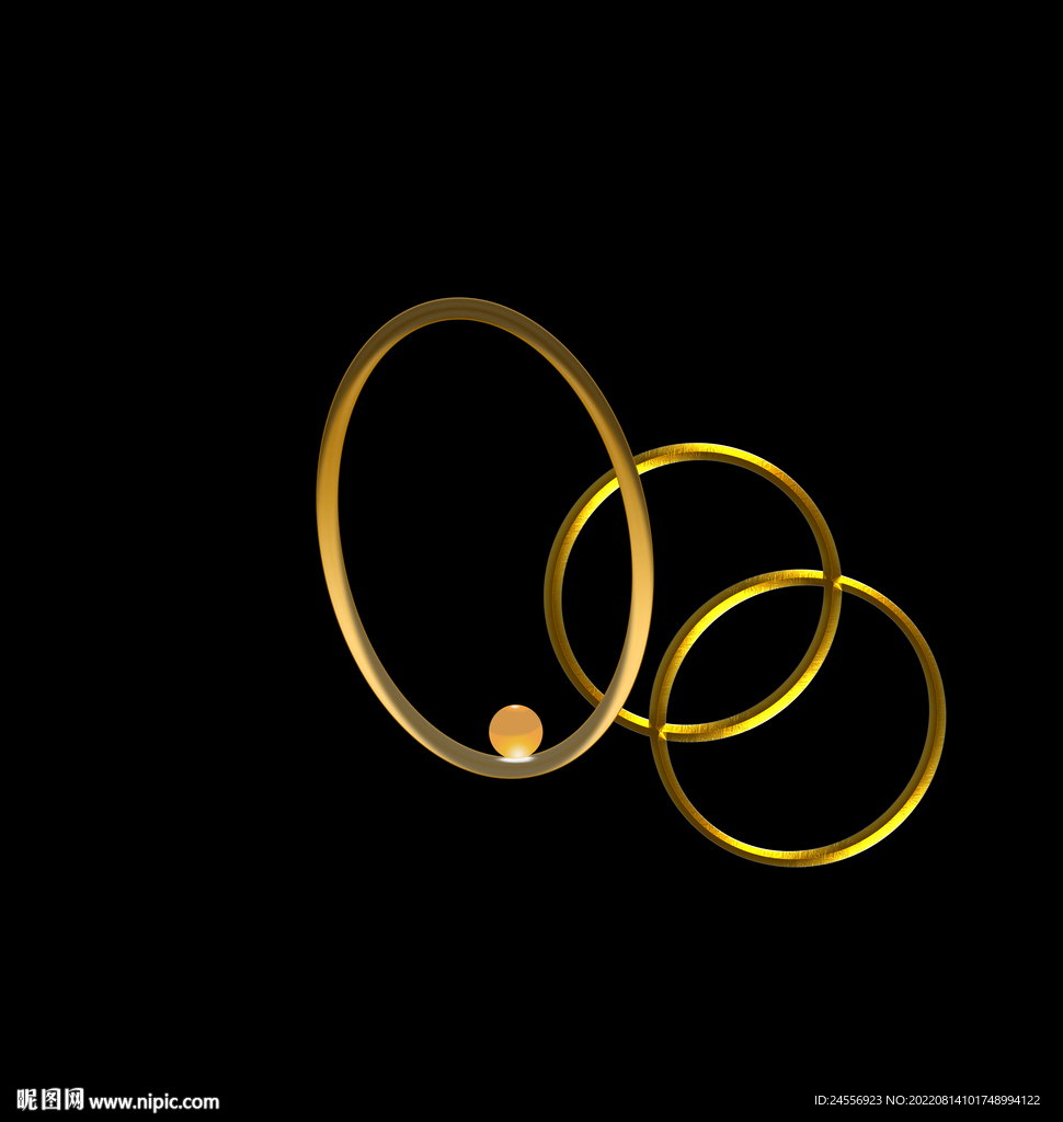 现代抽象金色首饰装饰画