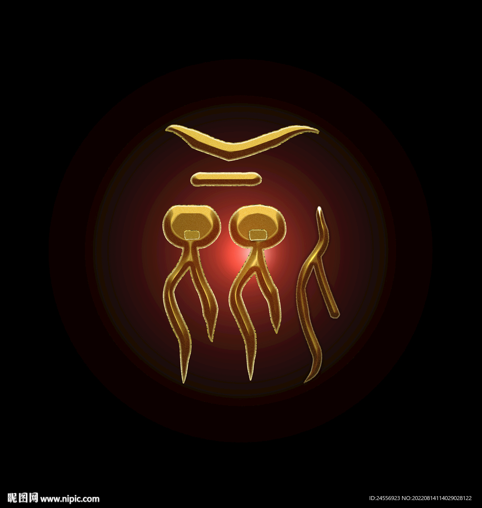 抽象黄金兵器铸造展示图谱