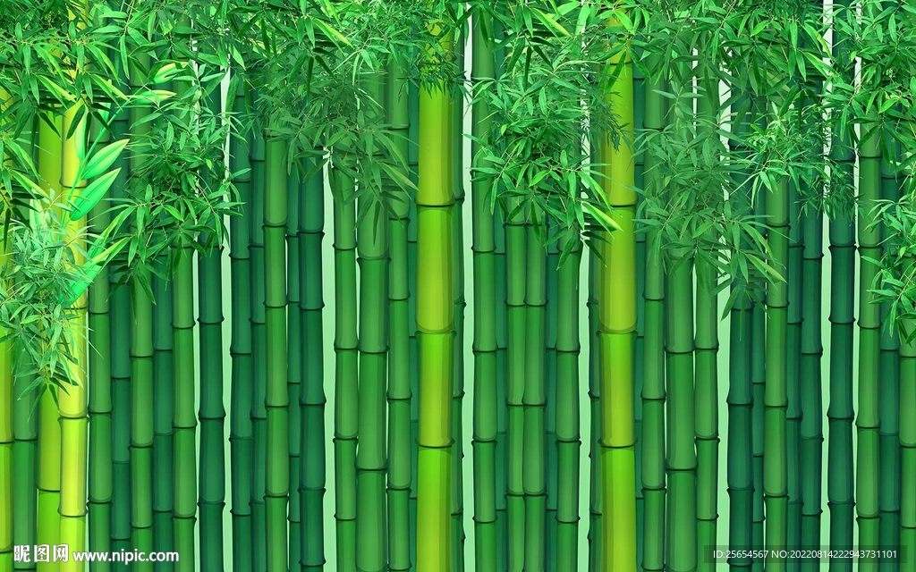 竹林风景壁画背景墙