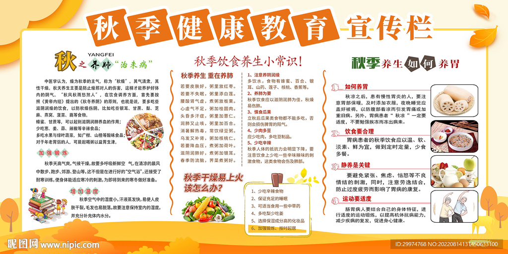秋季健康教育宣传栏