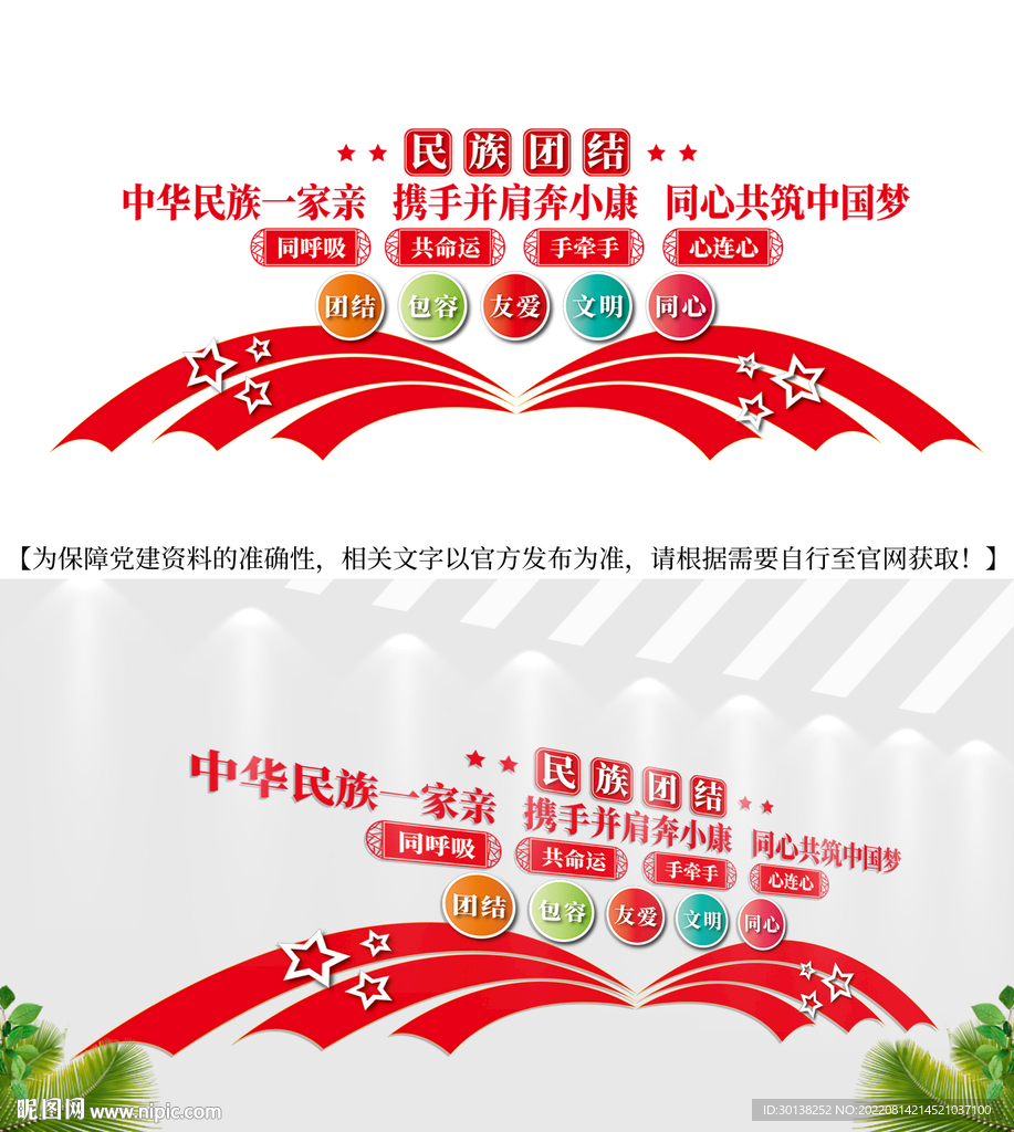 民族大团结文化墙宣传标语