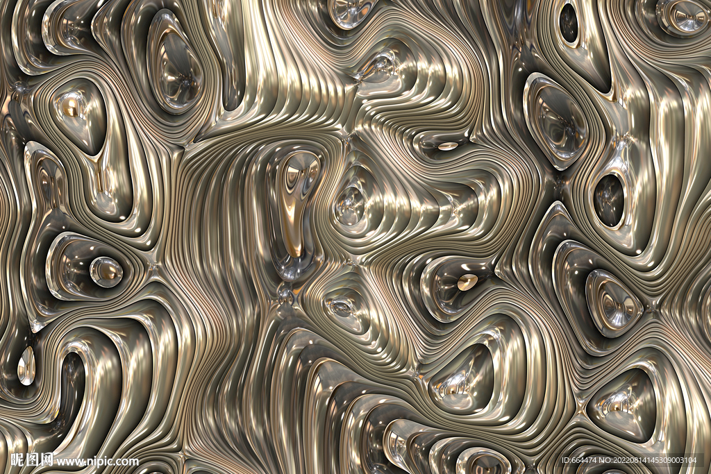 3D梦幻金属科技背景