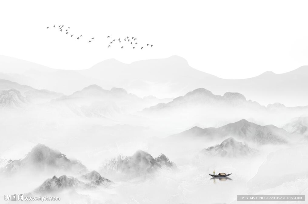 简约山水背景墙