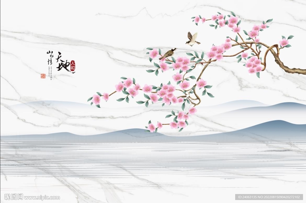 手绘花鸟