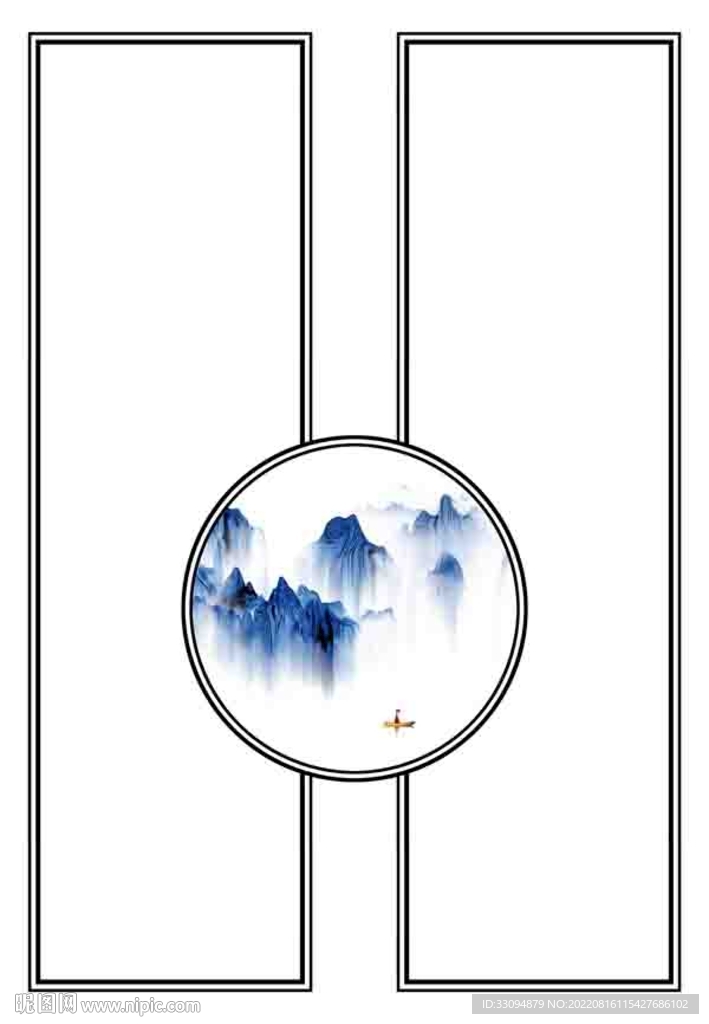 高清分层透明底推拉门打印图
