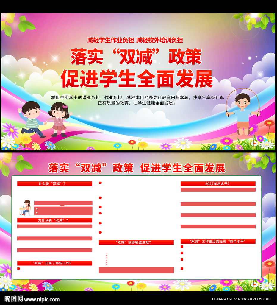 落实双减政策宣传栏?