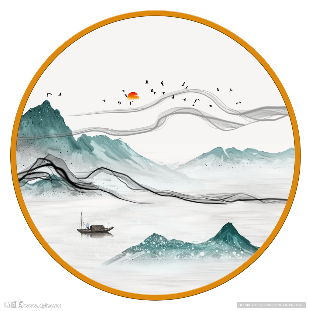 抽象圆形画
