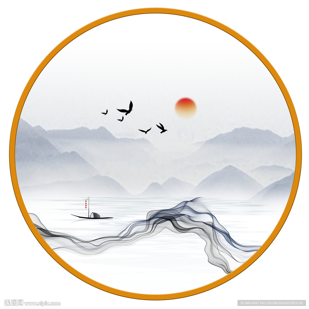 抽象圆形画