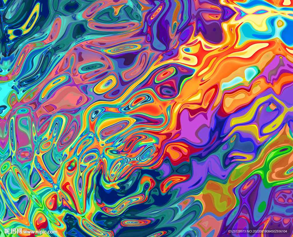 炫彩抽象流体画