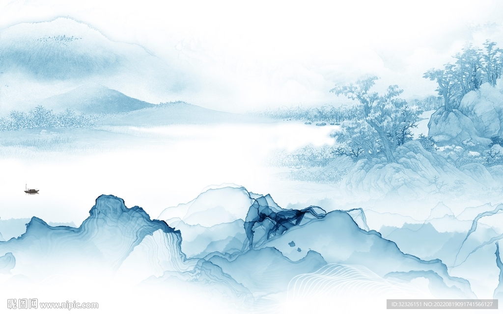 意境简约高清山水 Tif分层