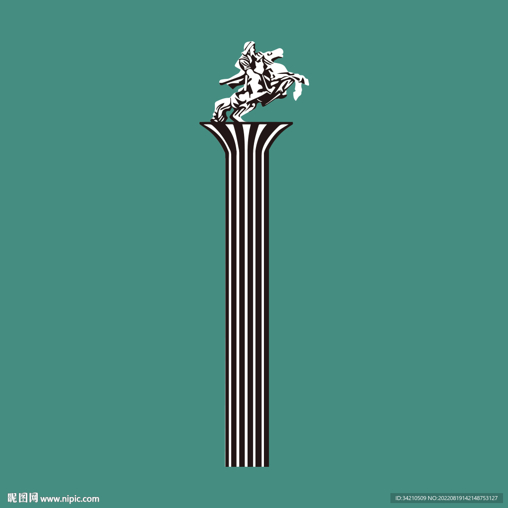 海拉尔成吉思汗广场矢量图