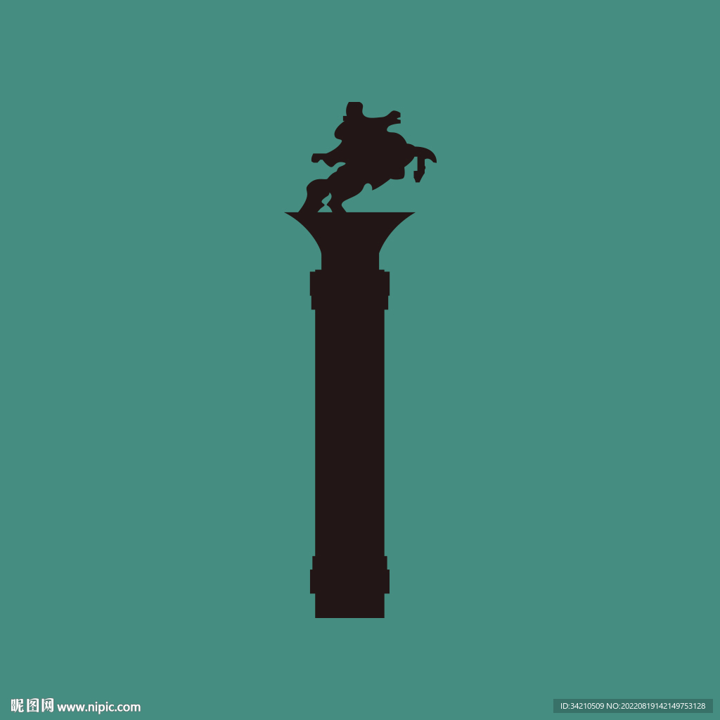 海拉尔成吉思汗广场矢量图