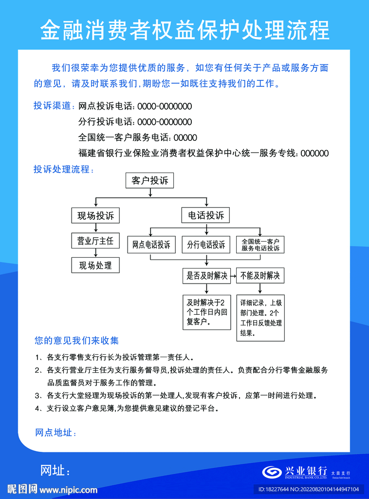 金融消费者权益保护处理流程