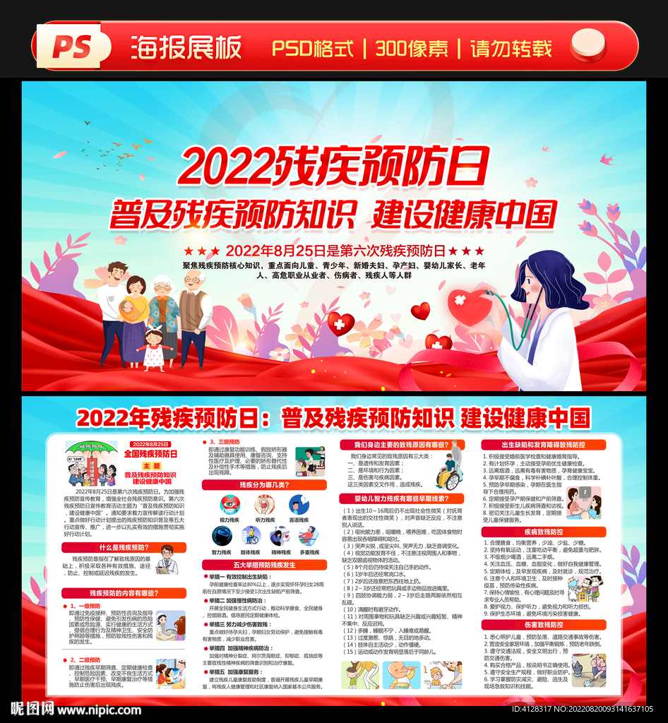 残疾预防日展板