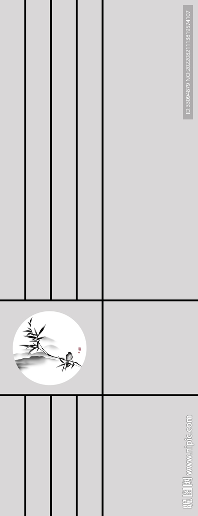 高清分层透明底推拉门打印图
