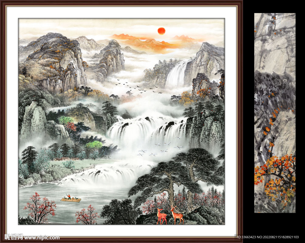 源远流长国画山水装饰画