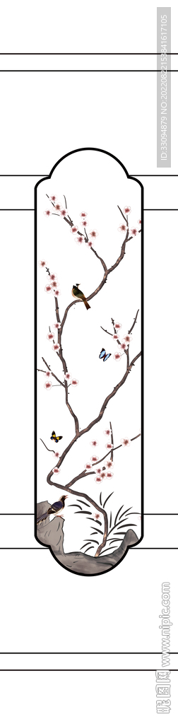 高清分层透明底平开门打印图